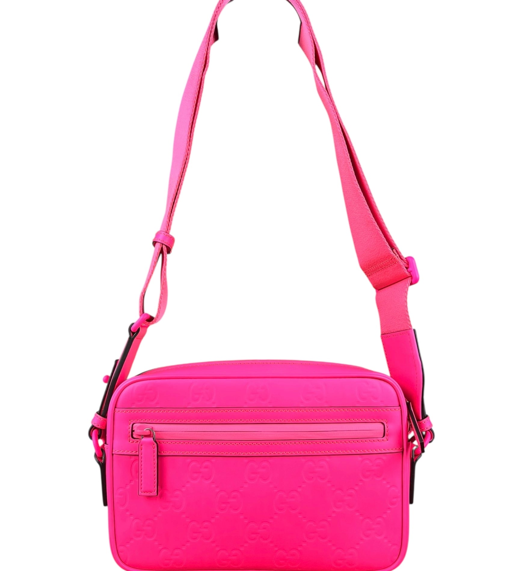 Gucci Hot Pink GG Rubber Effect Crossbody Bag