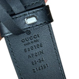 Gucci Black Leather Crystal Logo Belt