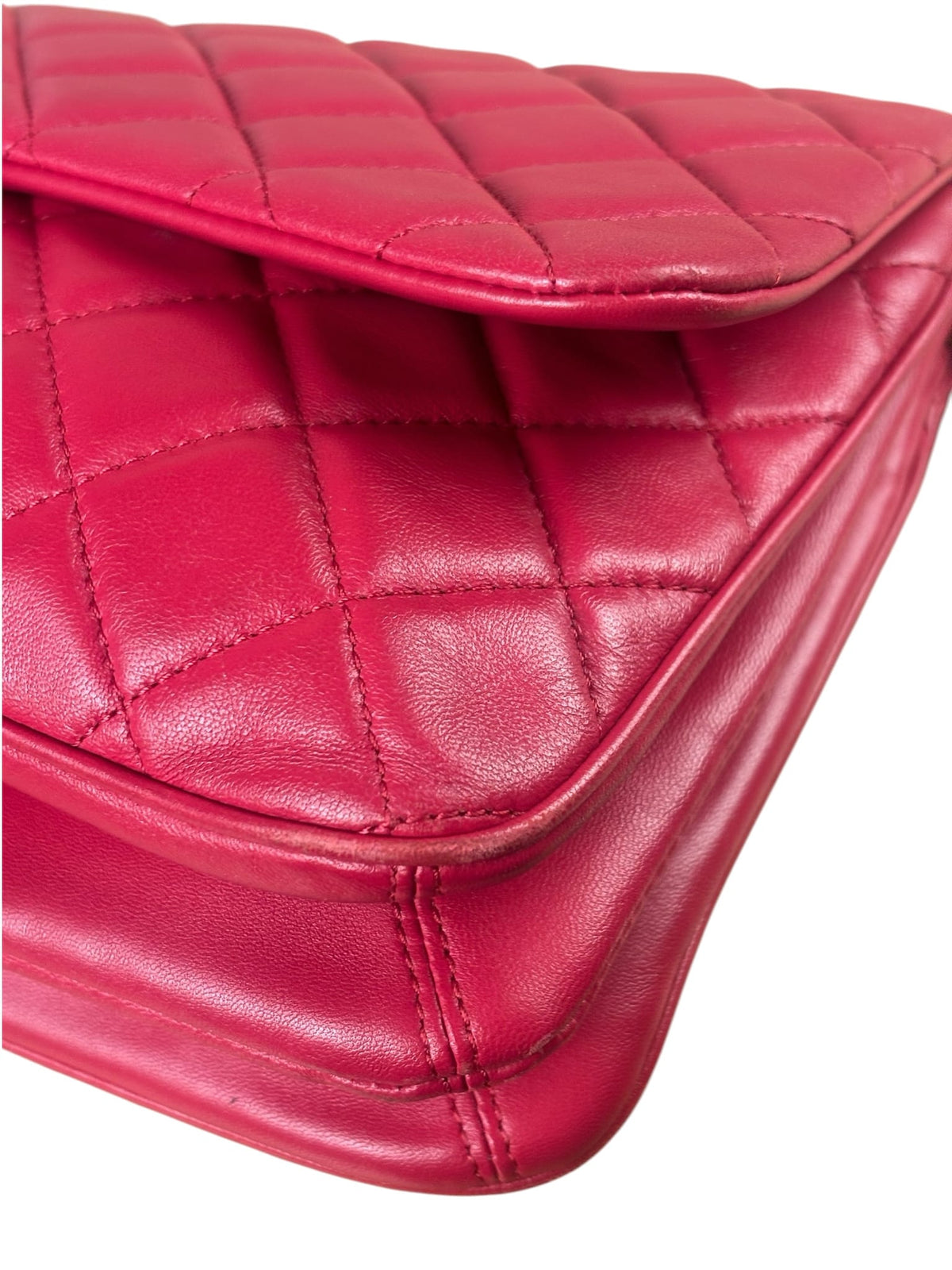 Chanel Coral Pink Quilted Lambskin Accordion Flap Bag 2014