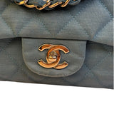 Chanel Teal Blue Jersey Large Flap Bag 2009