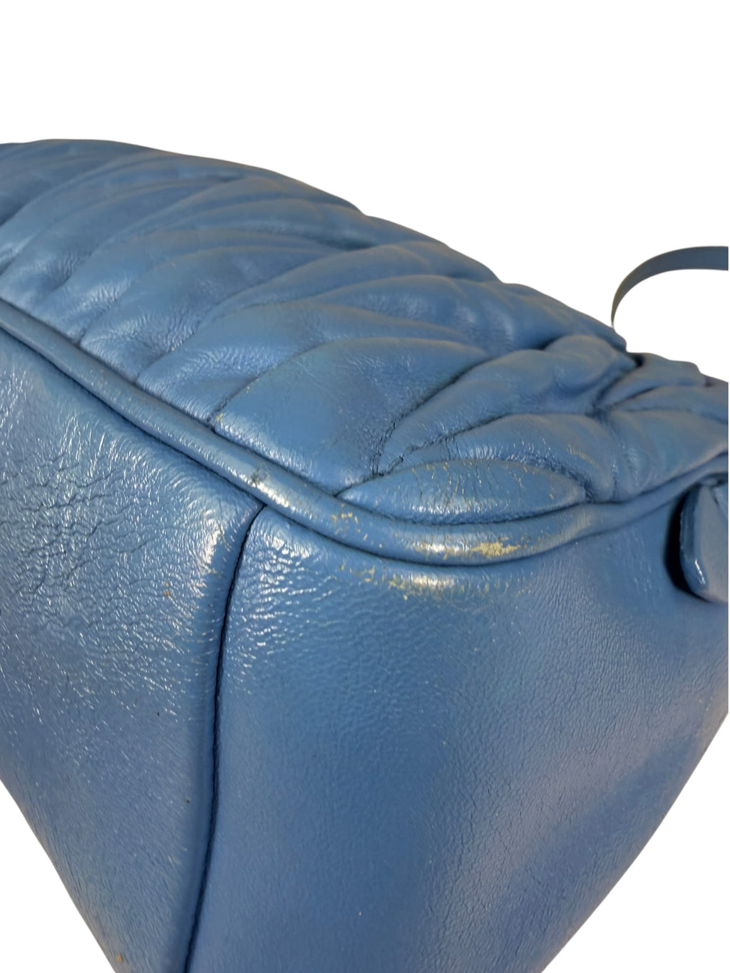 Miu Miu Blue Matelassè Leather Crossbody Bag