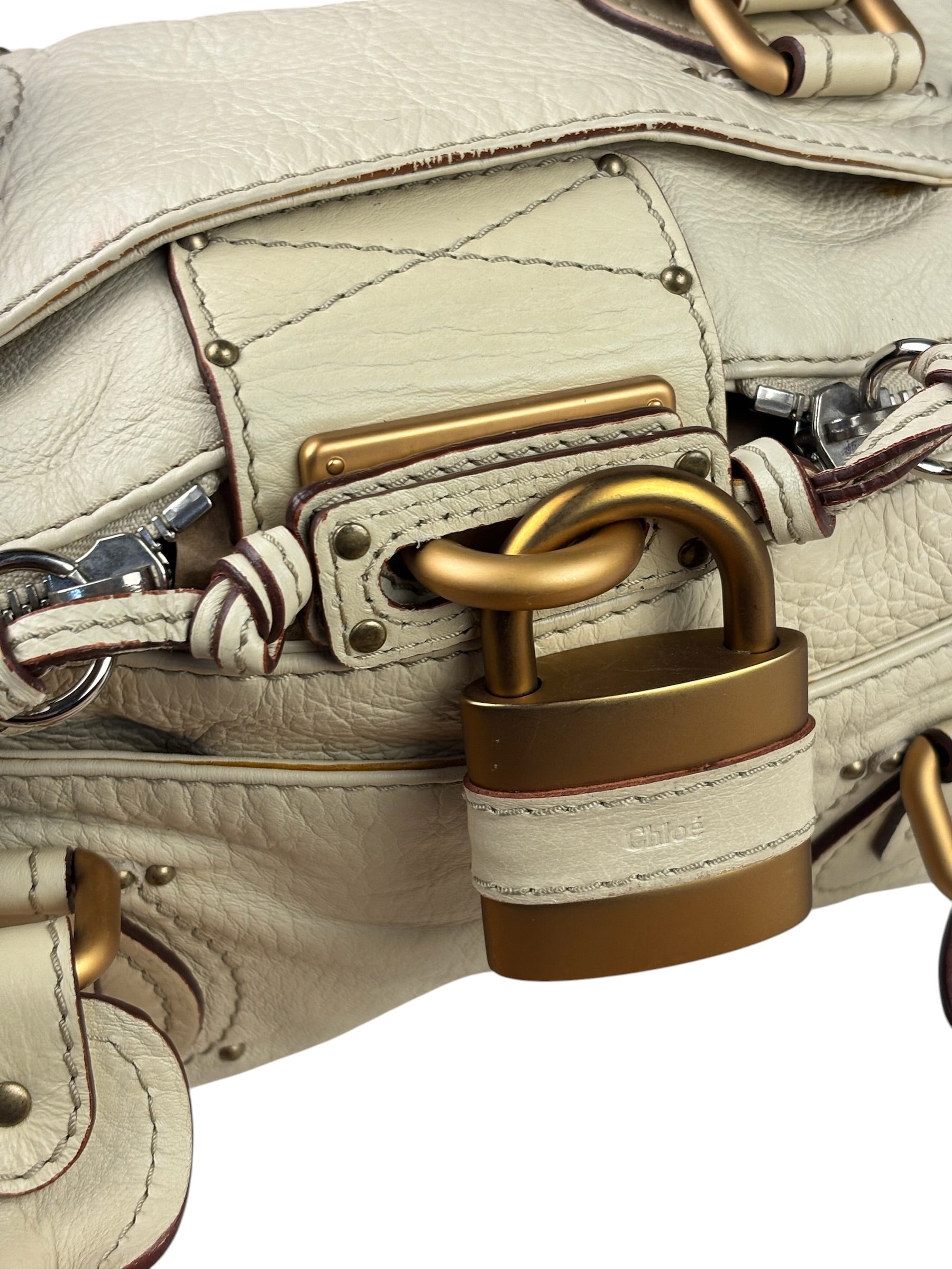 Chloe Beige Leather Paddington Shoulder Bag