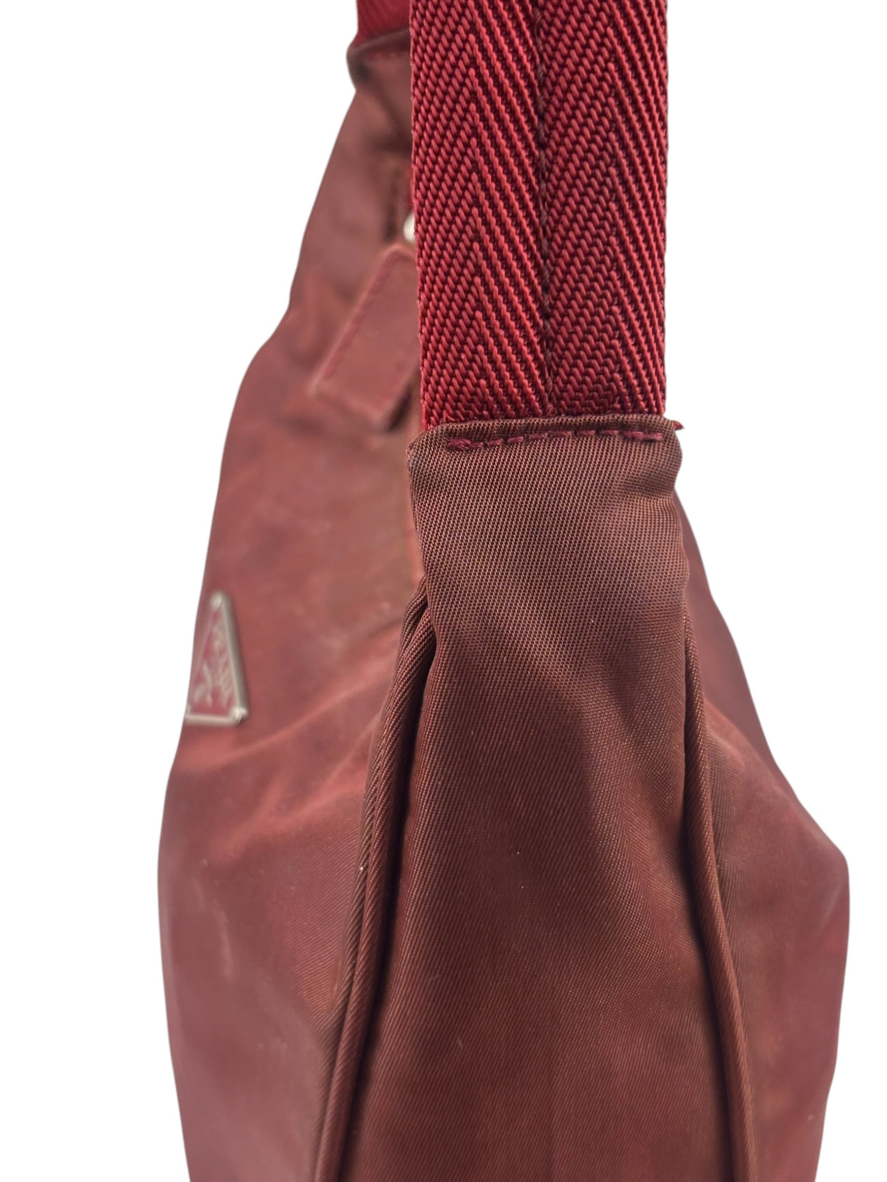 Prada Vintage Burgundy Nylon Pochette