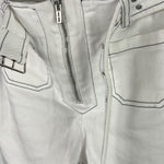 Miu Miu White Denim Stitched Bootleg Jeans