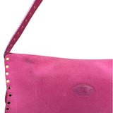 Celine Vintage Pink Suede Poulbot Shoulder Bag