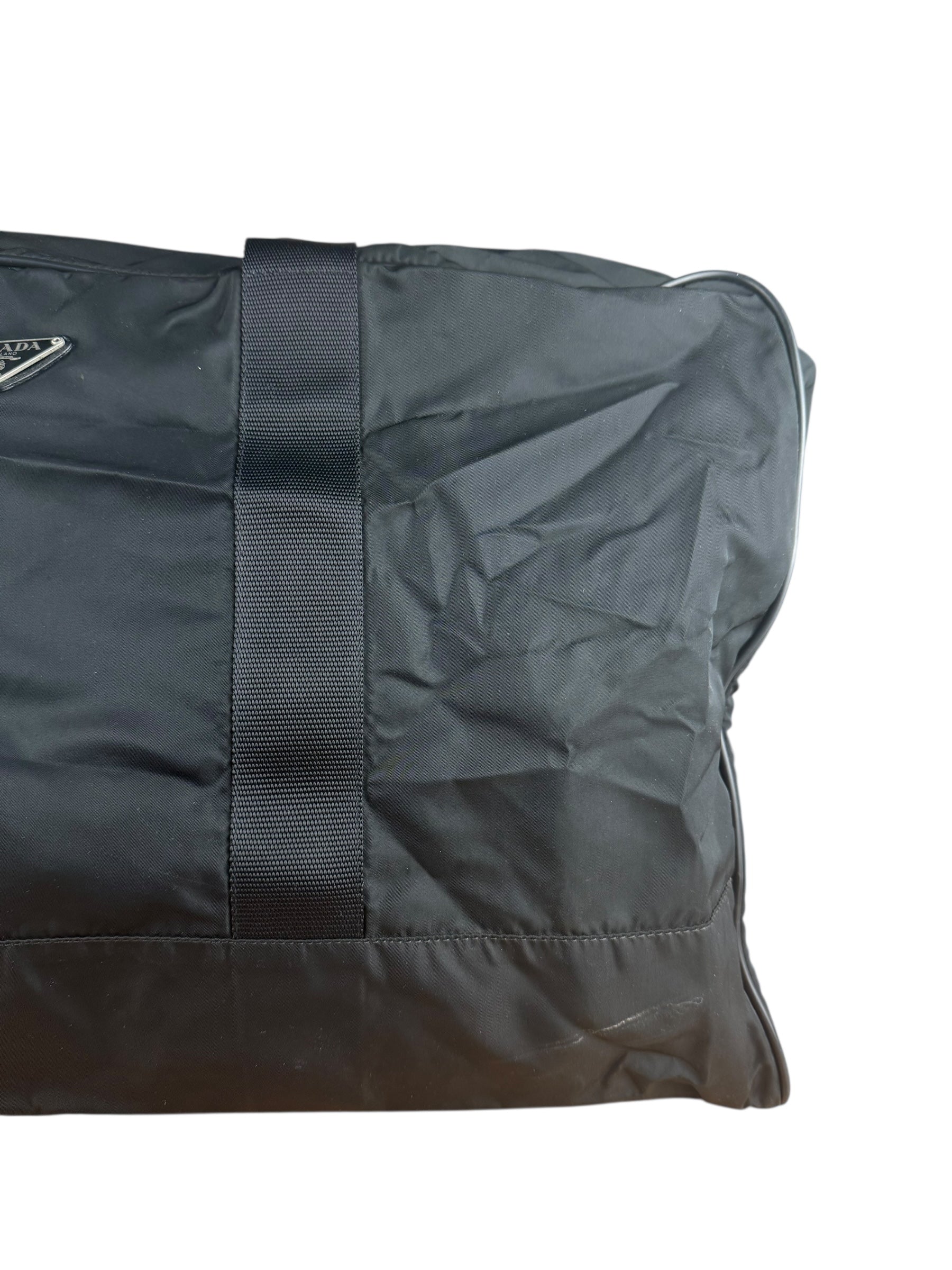 Prada Black Nylon Vintage Duffle Bag