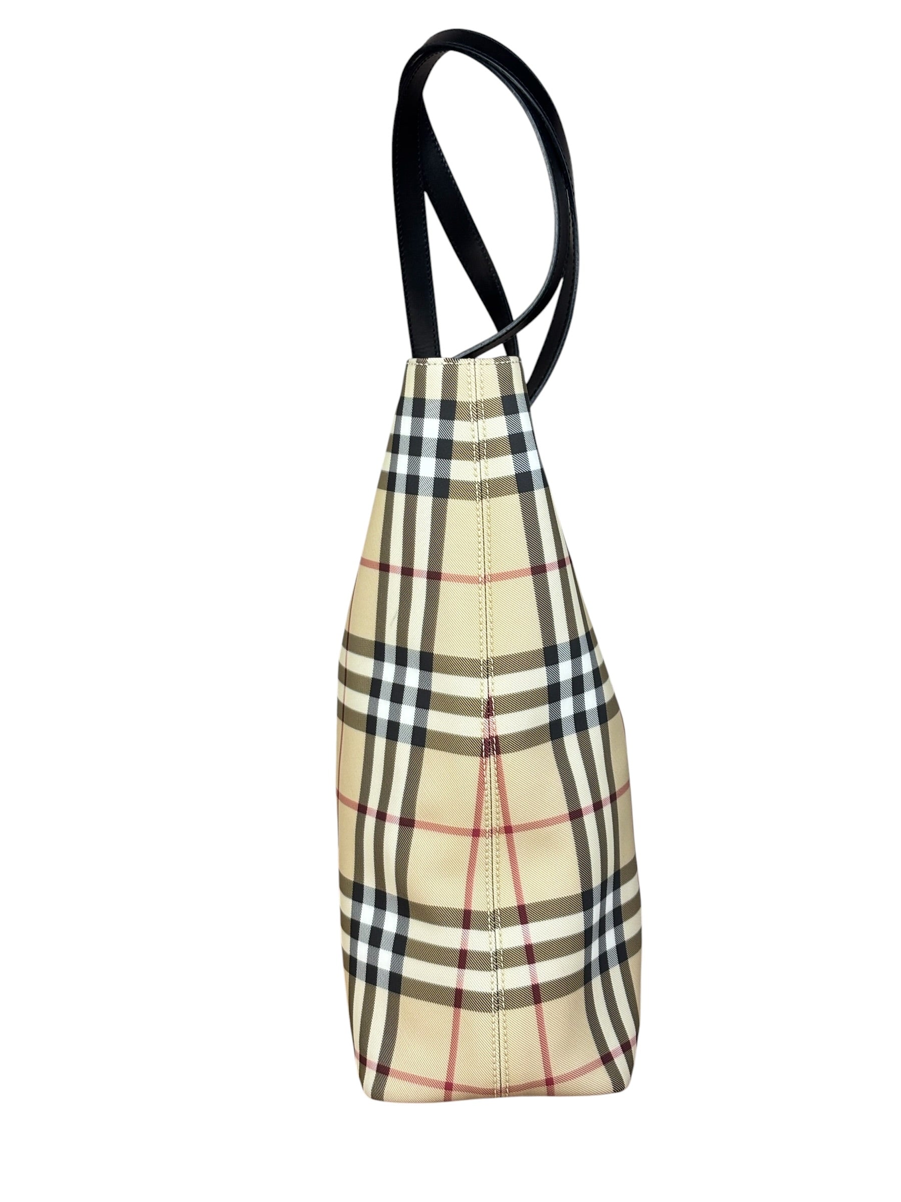 Burberry Bicolor Canvas House Check Tote Bag