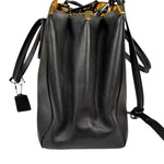Coach Black Leather Trim Copper Carryall Two-Way Bag