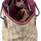 Gucci Vintage GG Canvas Pink Trim Shoulder Bag