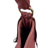 Yves Saint Laurent Dusty Rose Leather Tropez Ruffled Frilled Hobo Bag