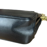 Chanel Vintage Black Chevron Leather Chain Bag