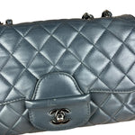 Chanel Dark Grey Quilted Leather Loop Flap Bag 2014