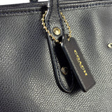 Coach Navy Crossgrain Leather City Zip Shoulder Bag