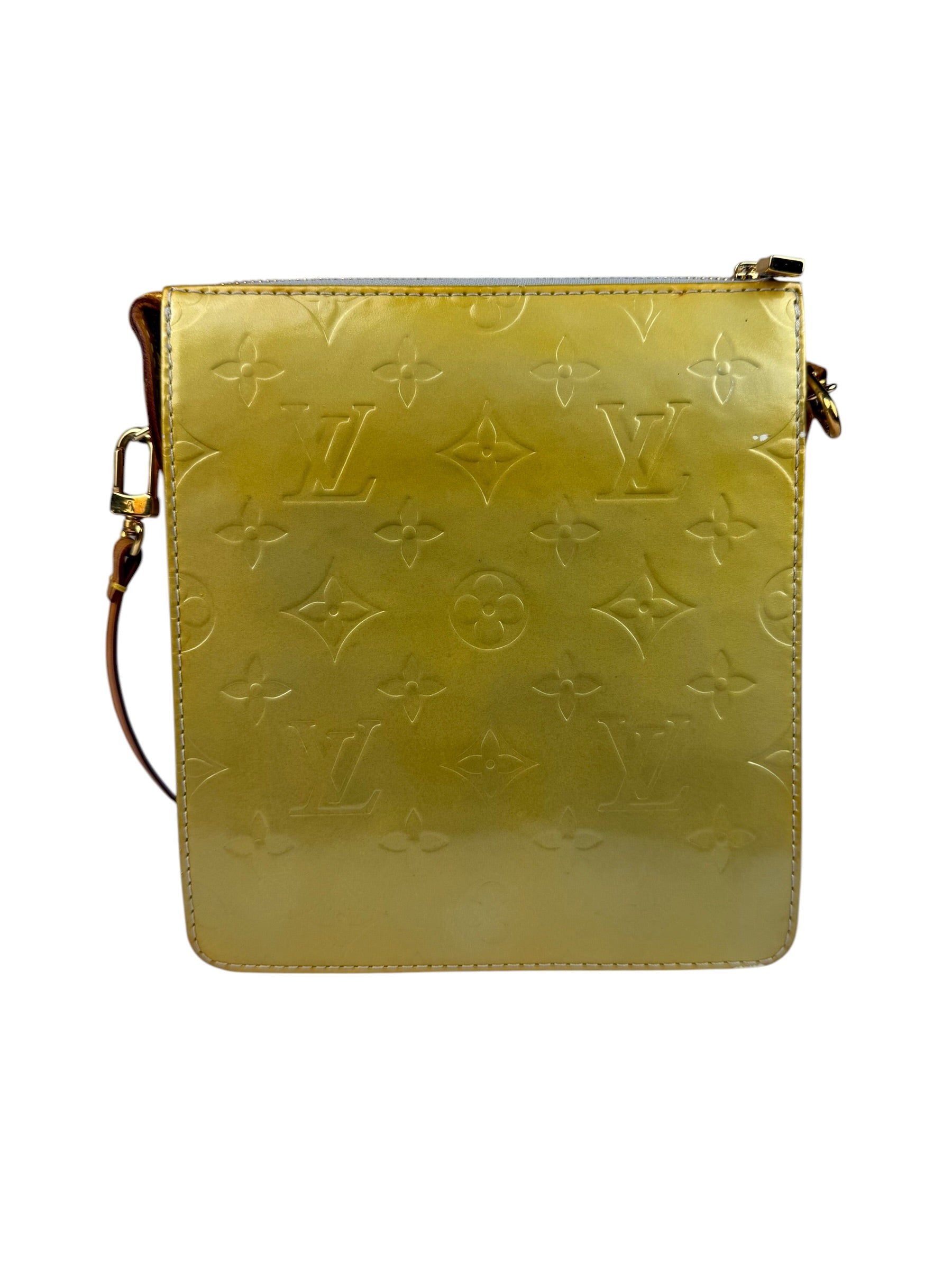 Louis Vuitton Yellow Patent Leather Vernis Mott Accessory Pouch