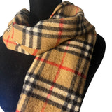 Burberry Brown Check Cashmere Scarf