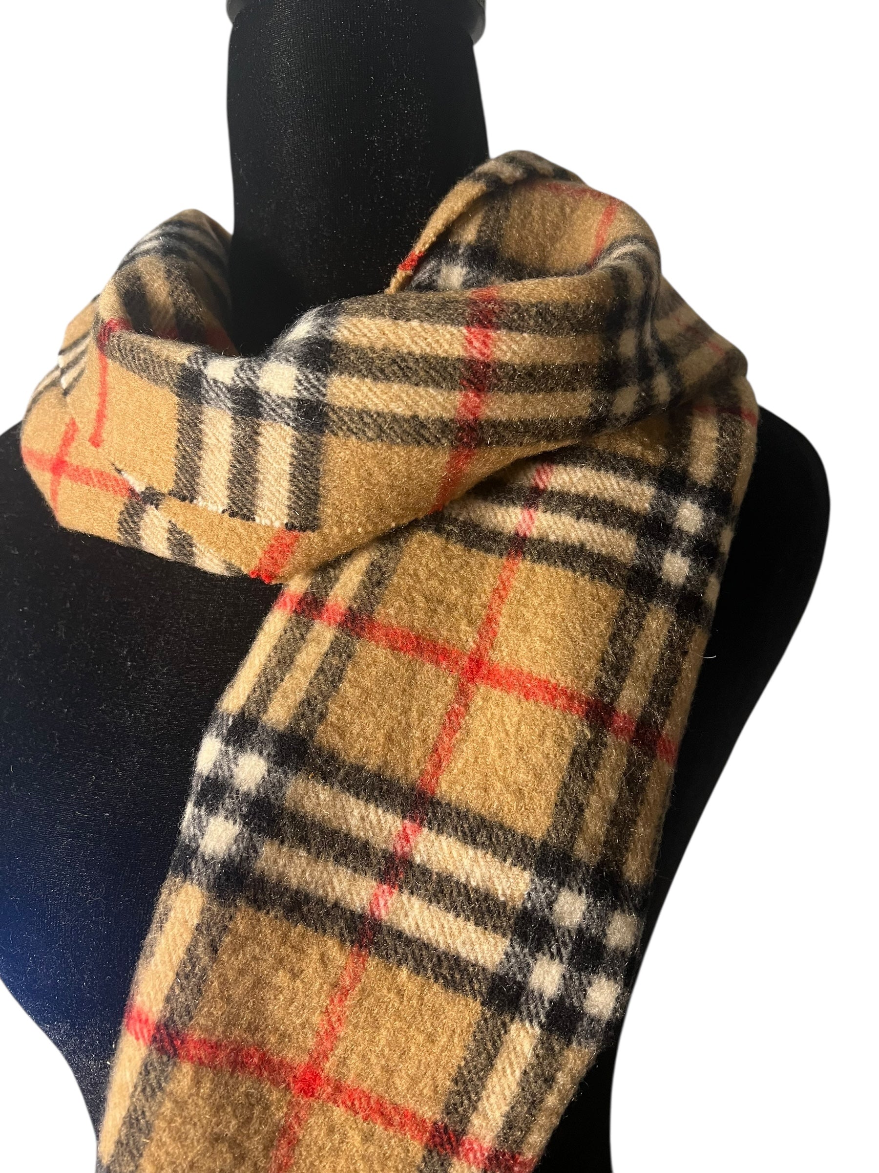 Burberry Brown Check Cashmere Scarf