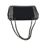 Chanel Black CC Quilted Jersey and Tweed Chain Flap Bag 2014