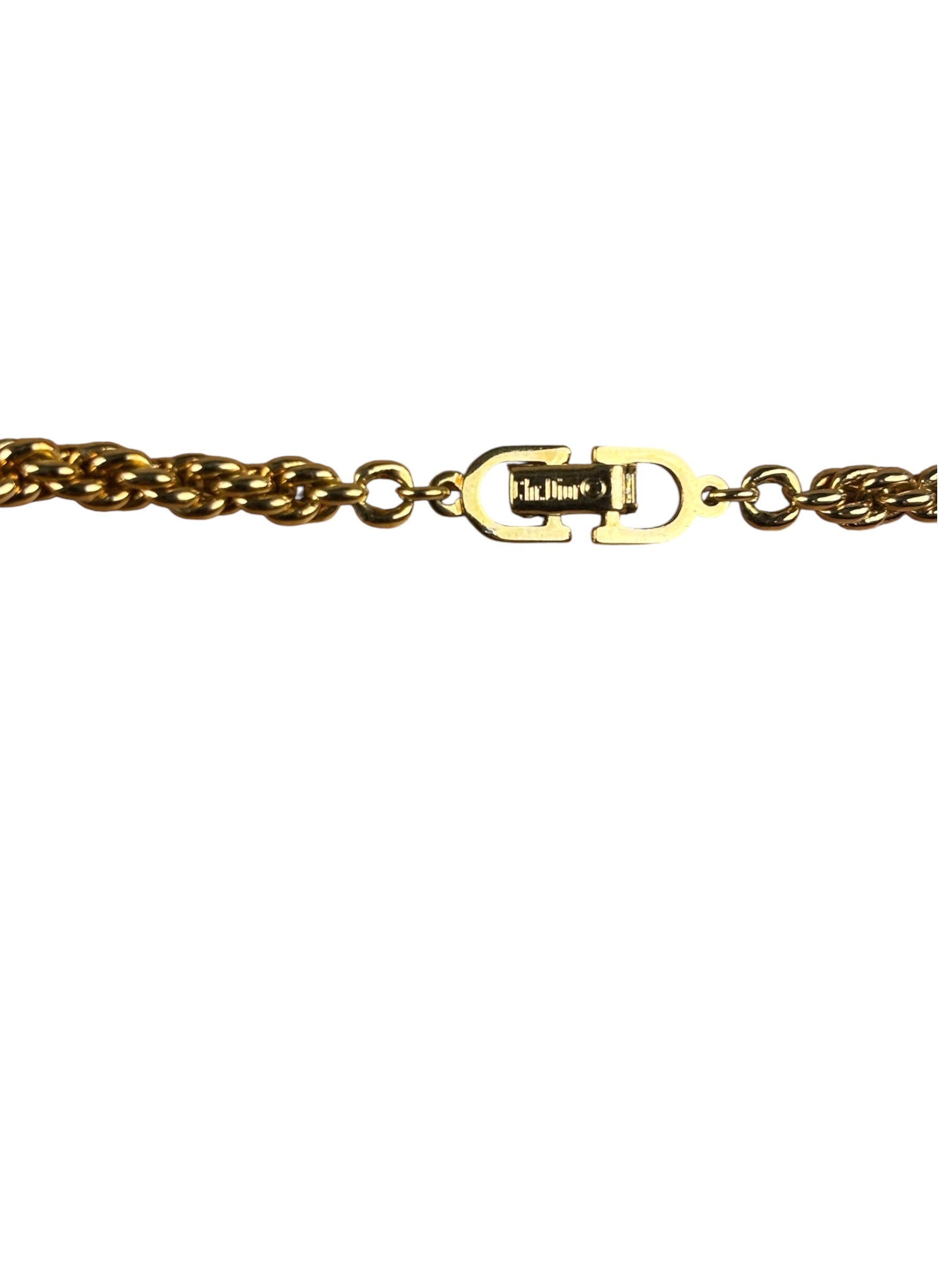 Christian Dior Vintage Classic Gold Twist Rope Chain