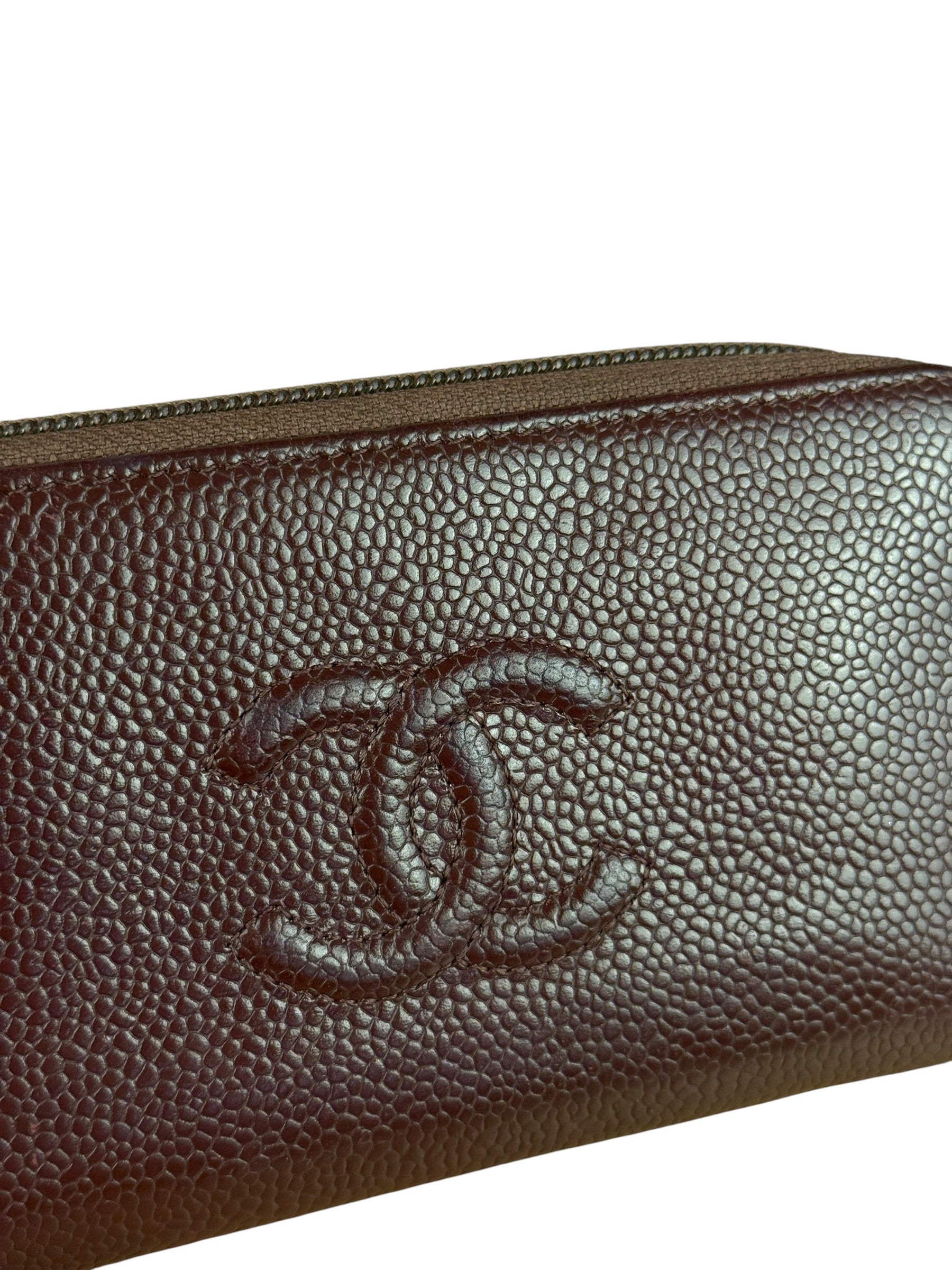 Chanel CC Caviar Leather Timeless Zip-Around Wallet-2014