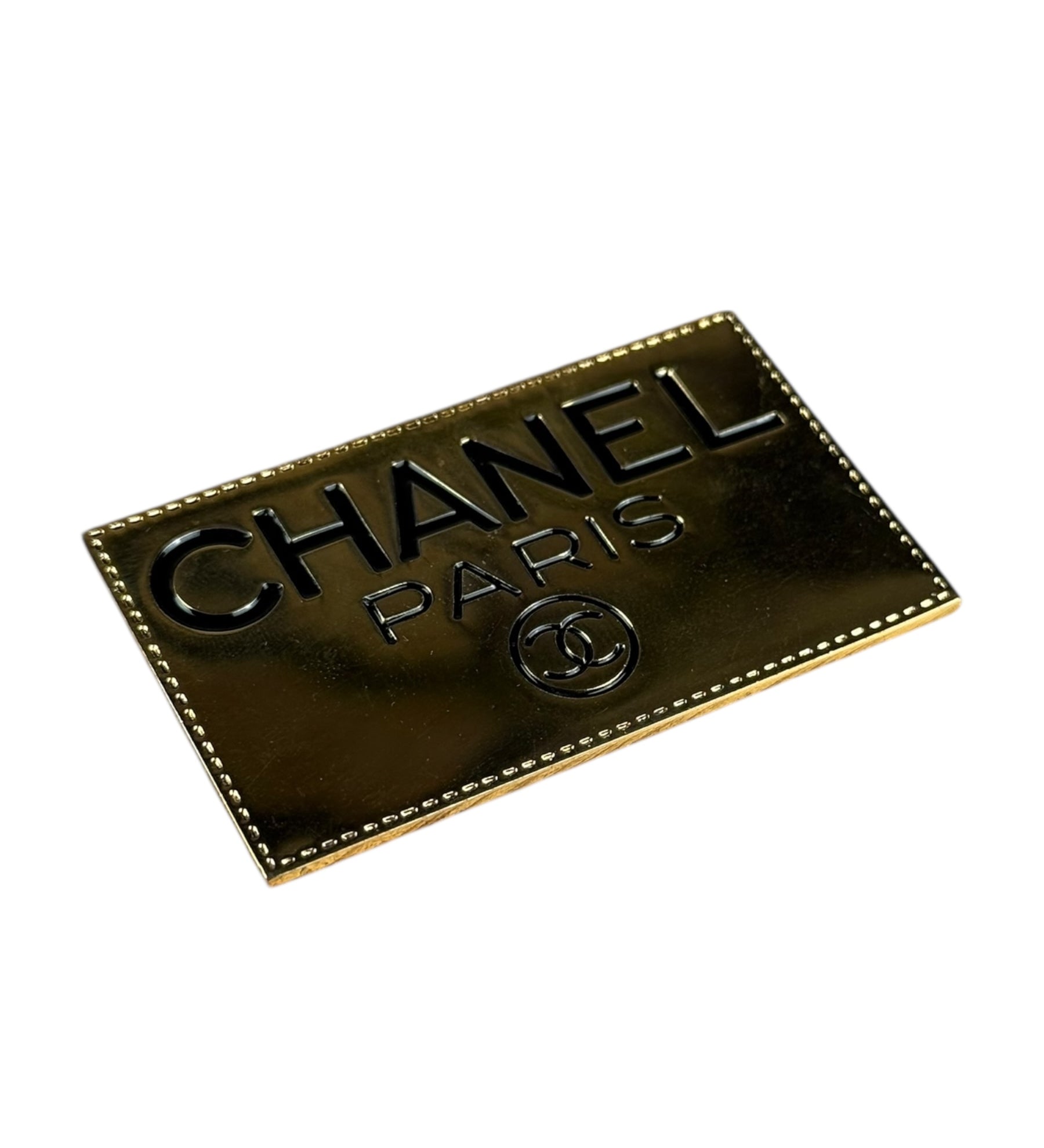 Chanel Vintage gold Plated Logo Brooch