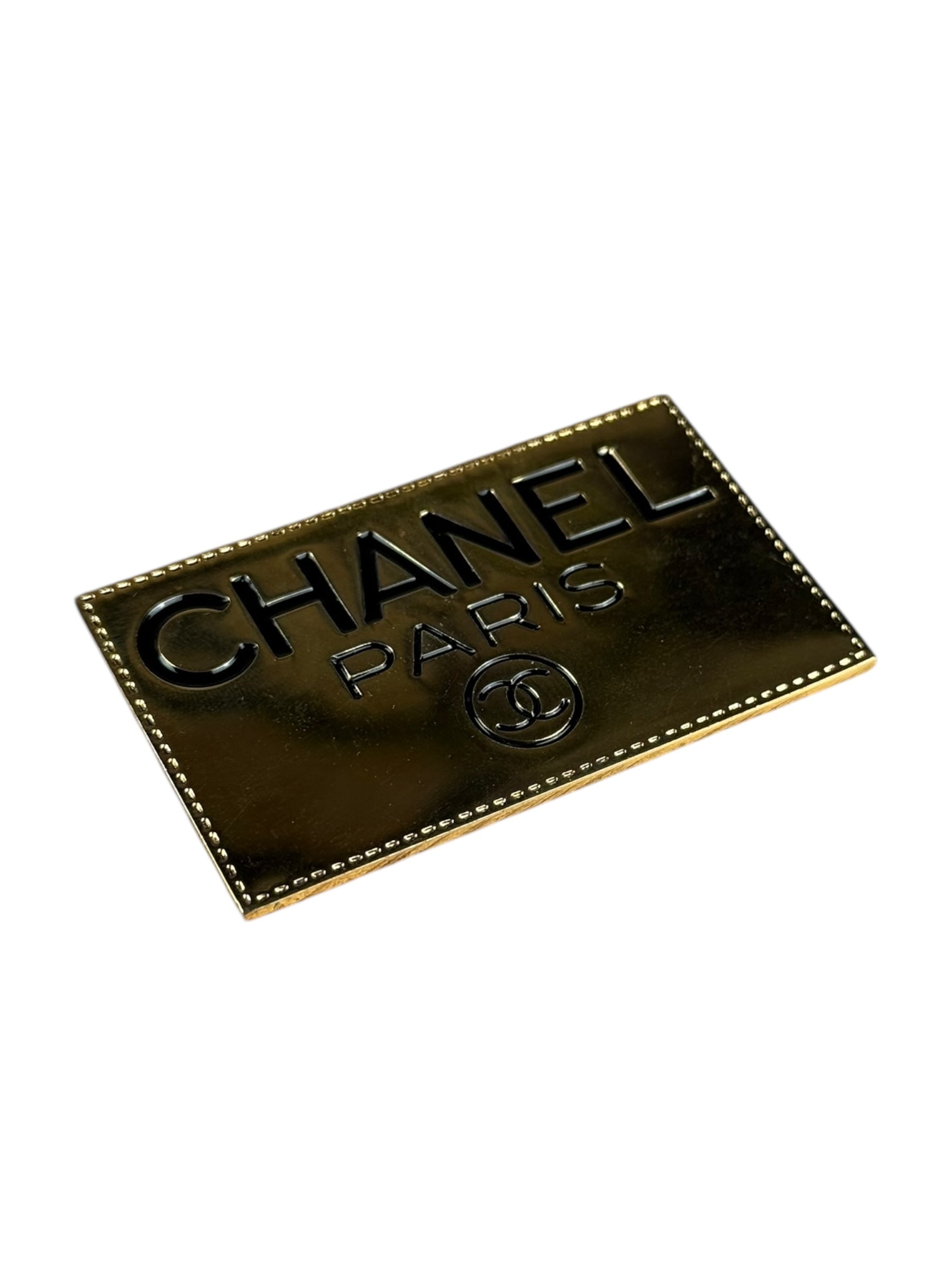 Chanel Vintage gold Plated Logo Brooch