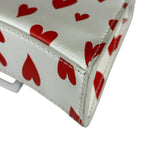 Balenciaga White Leather Hourglass Heart Nano Two-Way Bag