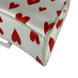 Balenciaga White Leather Hourglass Heart Nano Two-Way Bag