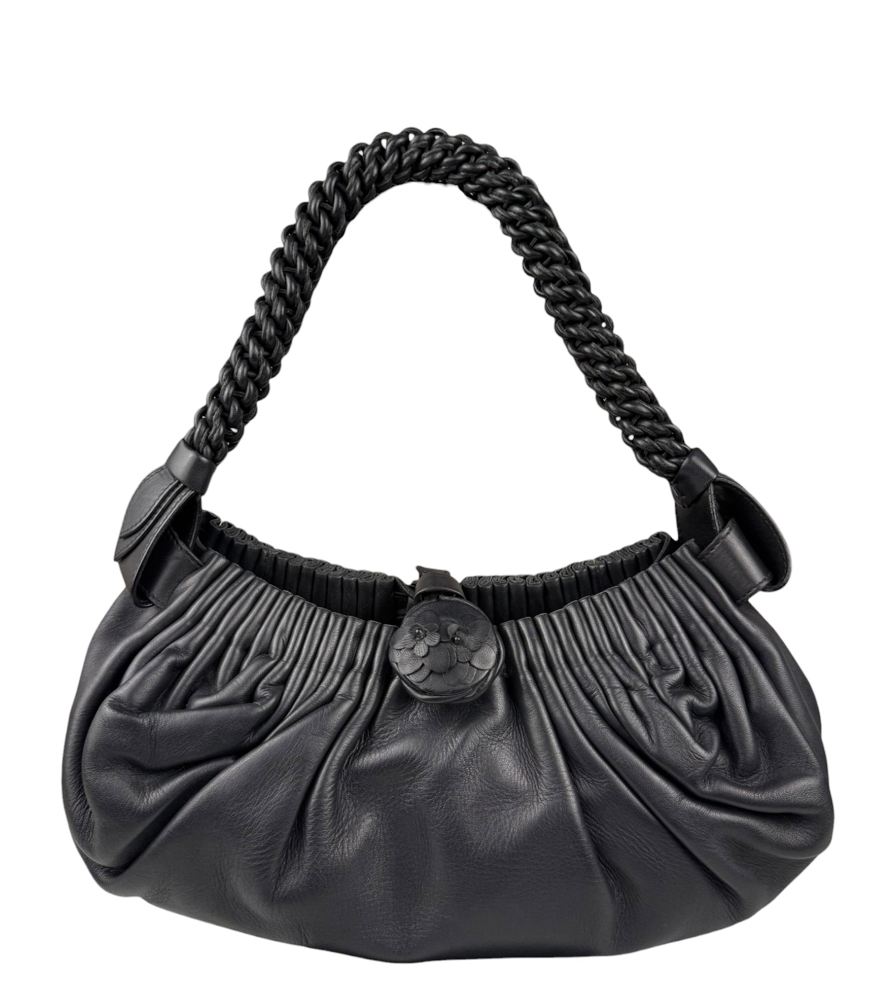 Bottega Veneta Braided Handle Leather Shoulder Bag
