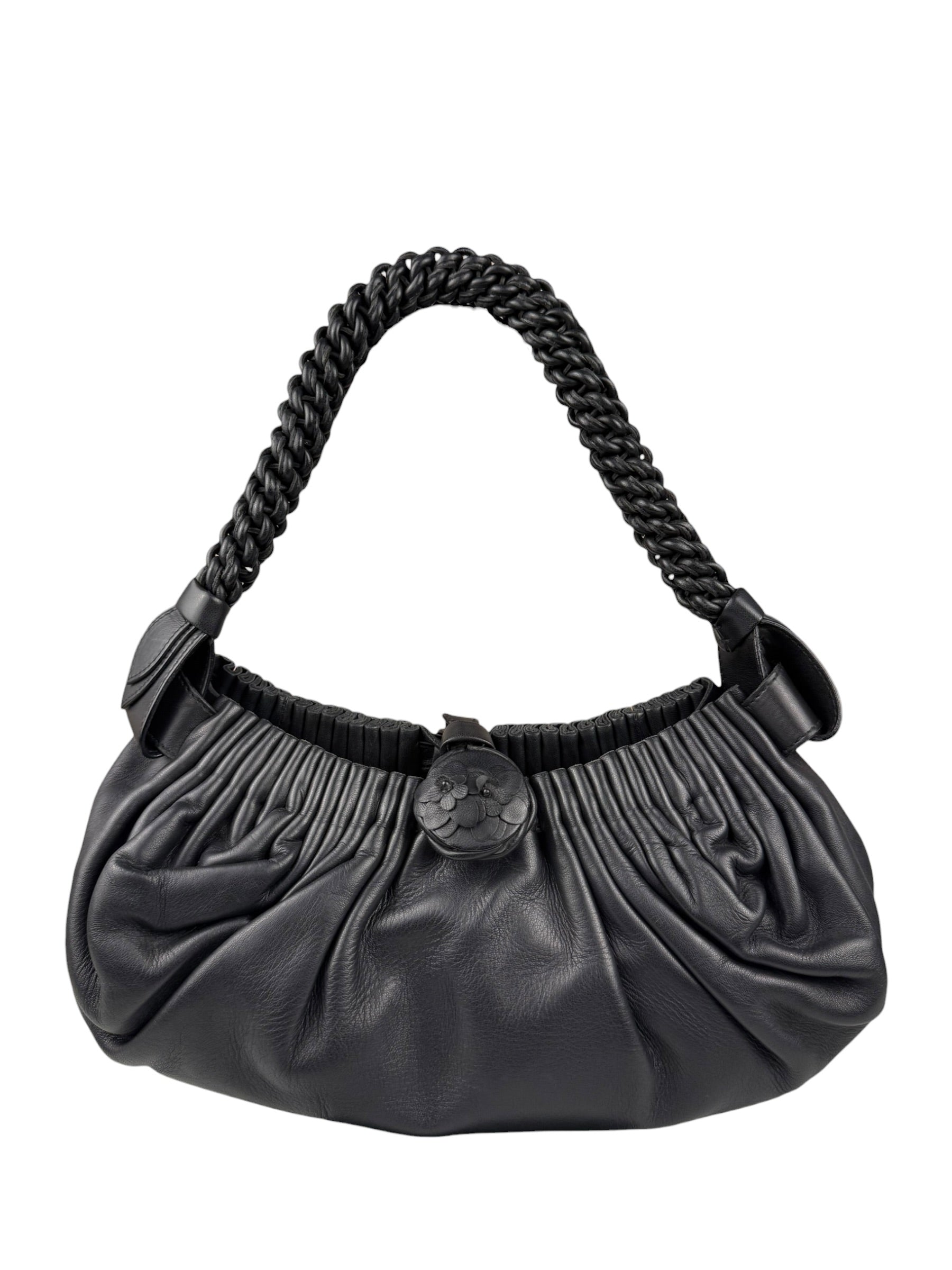 Bottega Veneta Braided Handle Leather Shoulder Bag