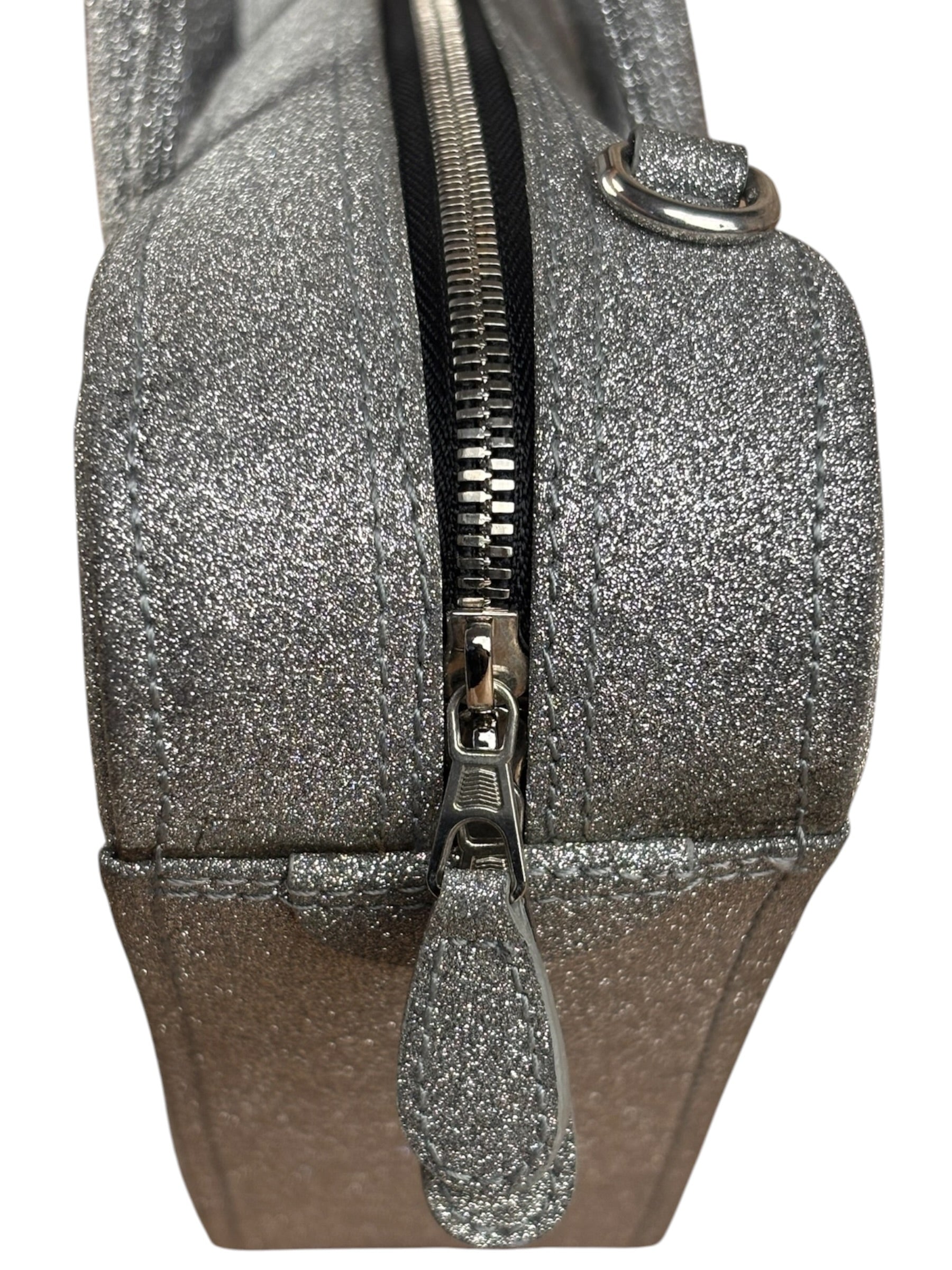Balenciaga Silver GlitterLeather Triangle Two-Way Bag