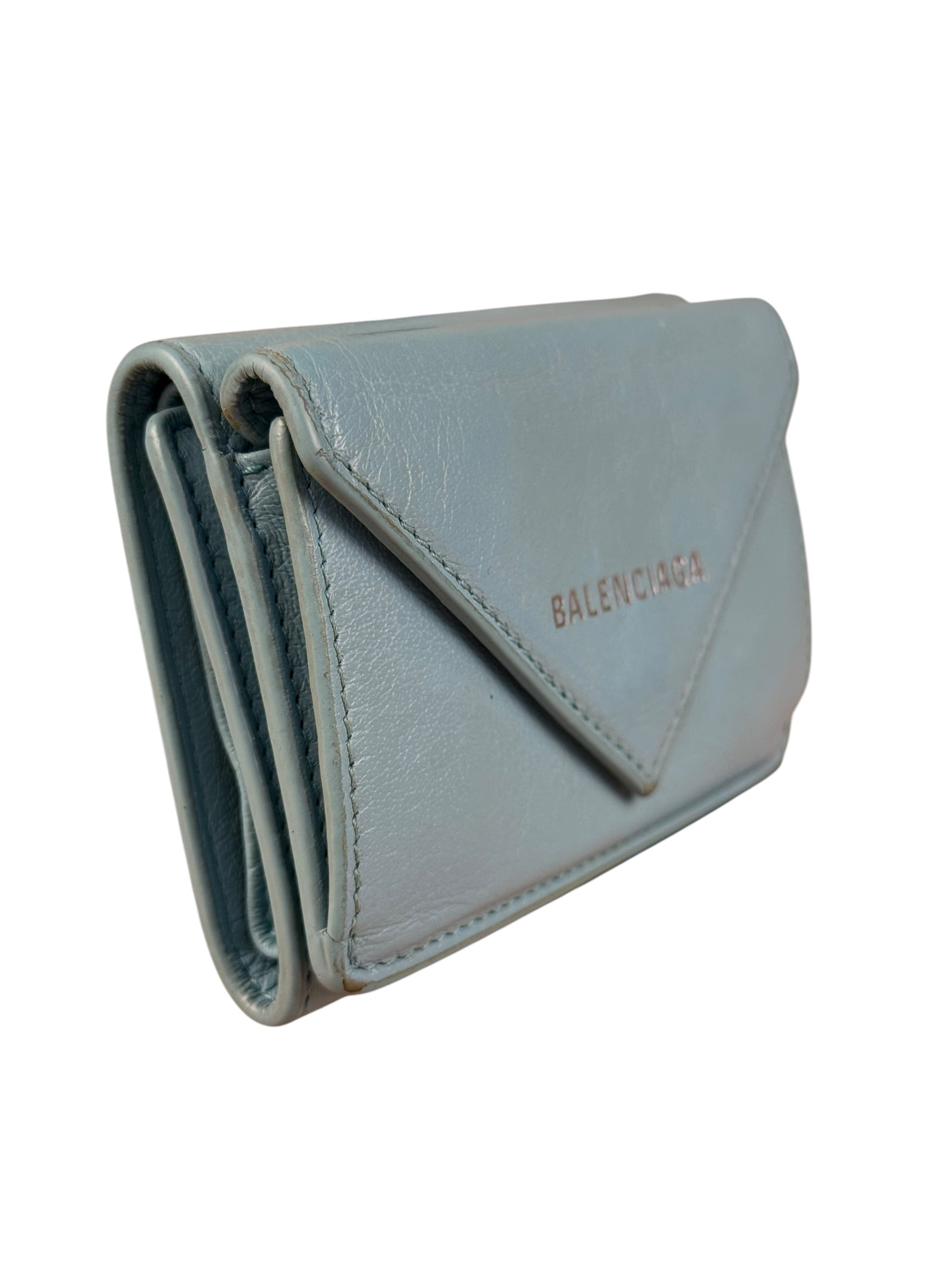 Balenciaga Baby Blue Tri-Fold Wallet