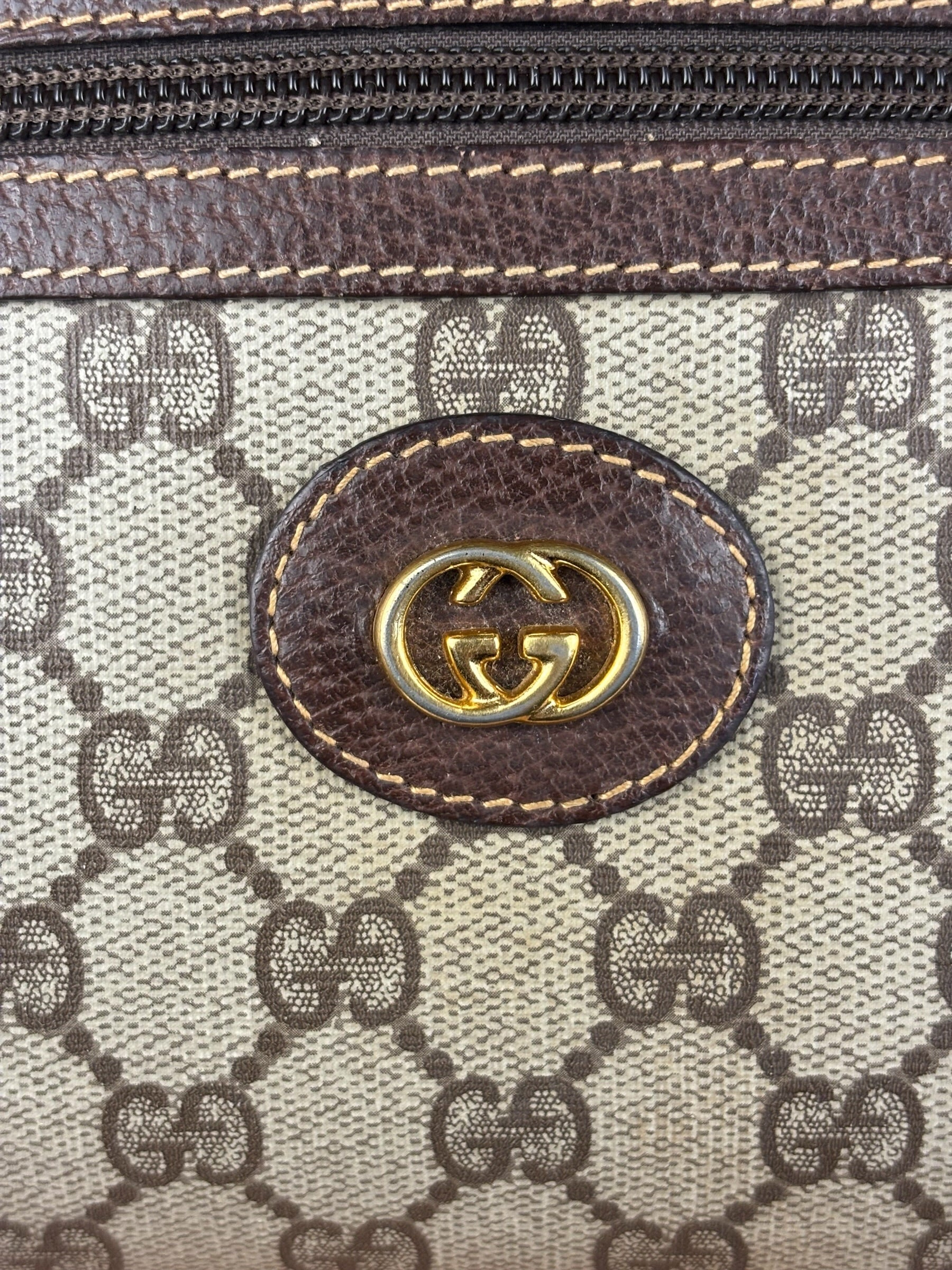 Gucci GG Vintage Coated Canvas Zip Pouch