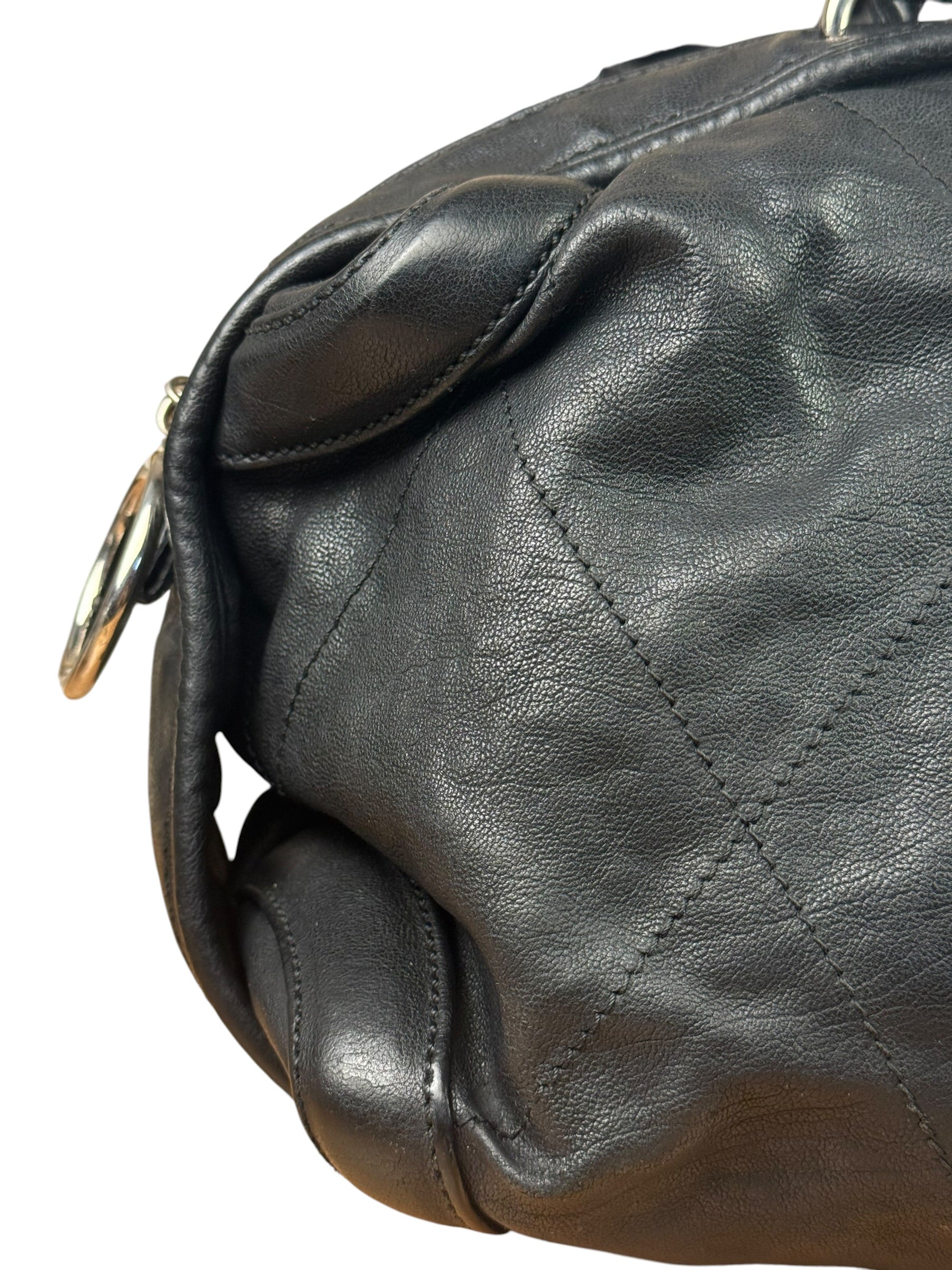 Chanel Black Quilted Leather Wild Stitch Handbag 2005