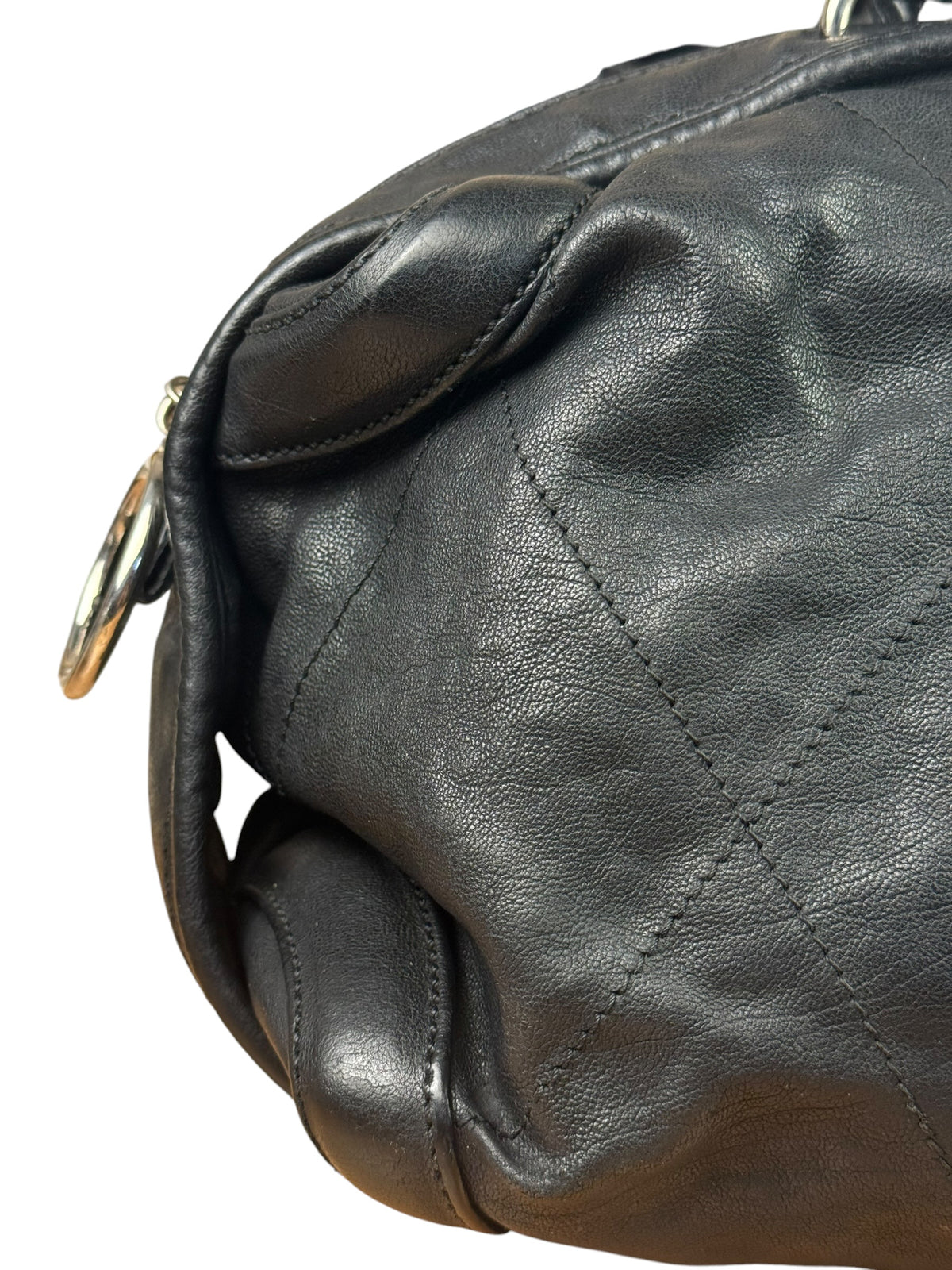 Chanel Black Quilted Leather Wild Stitch Handbag 2005