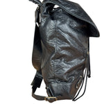 Balenciga Black Leather Classic Traveler Backpack