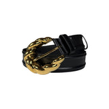 Gucci Black Leather Gold Buckle Belt