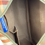 Burberry Nylon Leather Trim Nova Check Crossbody Bag