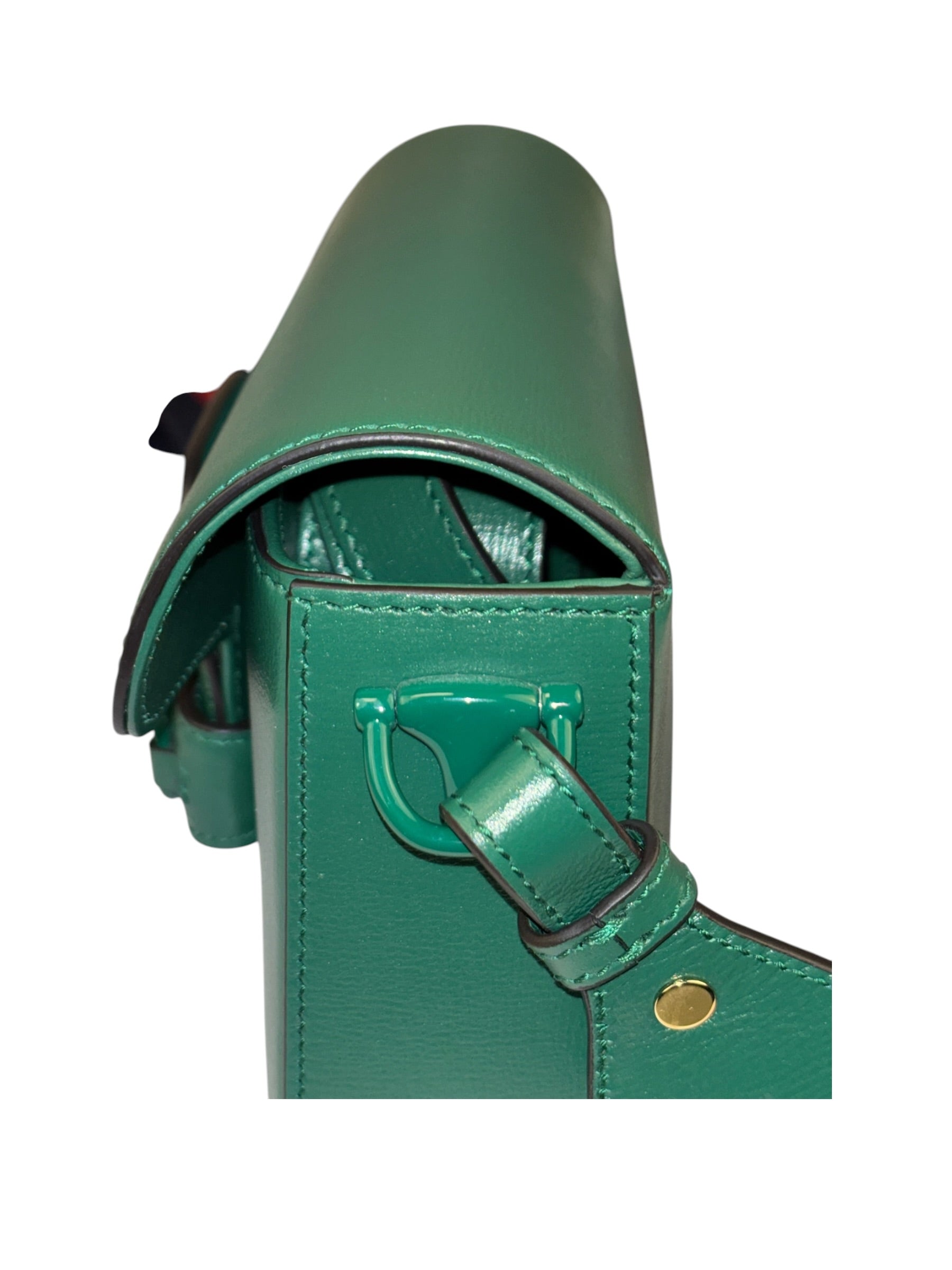 Gucci Green Leather Horsebit Shoulder Bag