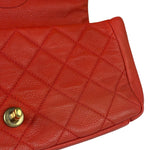 Chanel Red Quilted Caviar Leather Timeless Shoulder Bag 2012