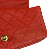 Chanel Red Quilted Caviar Leather Timeless Shoulder Bag 2012