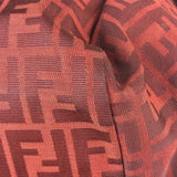 Fendi Red Leather Trim Zucca Chef Tote