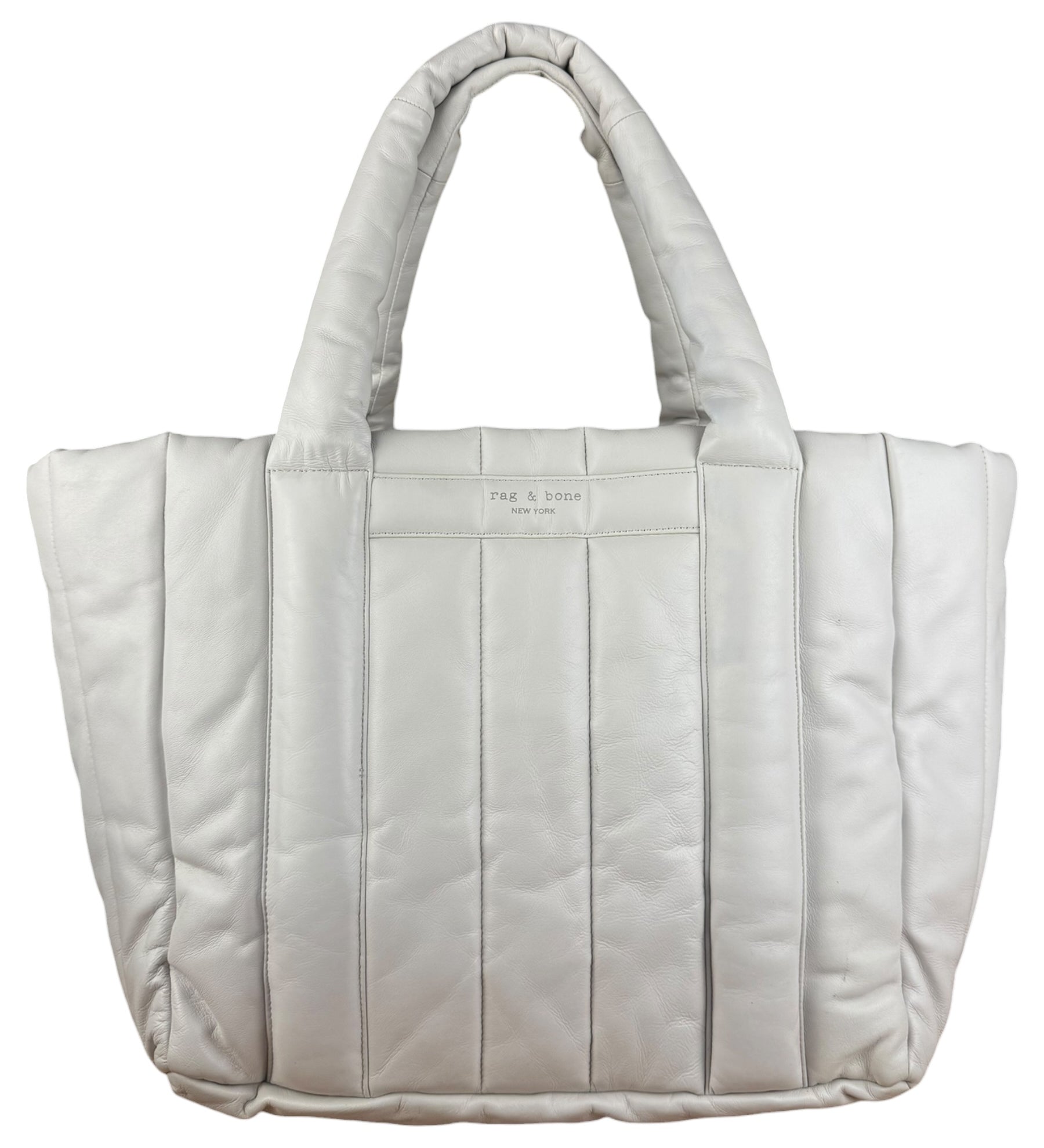 Rag & Bone White Leather Puffer Tote