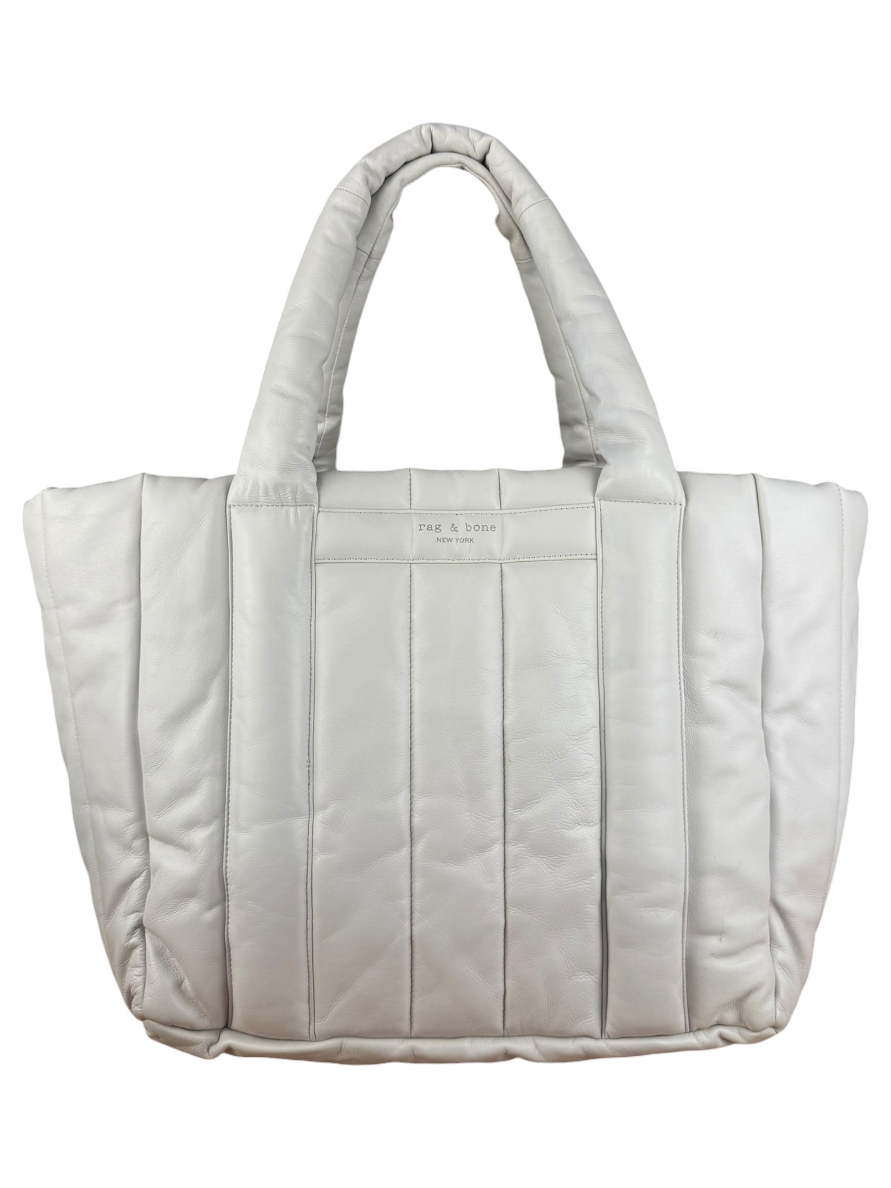 Rag & Bone White Leather Puffer Tote