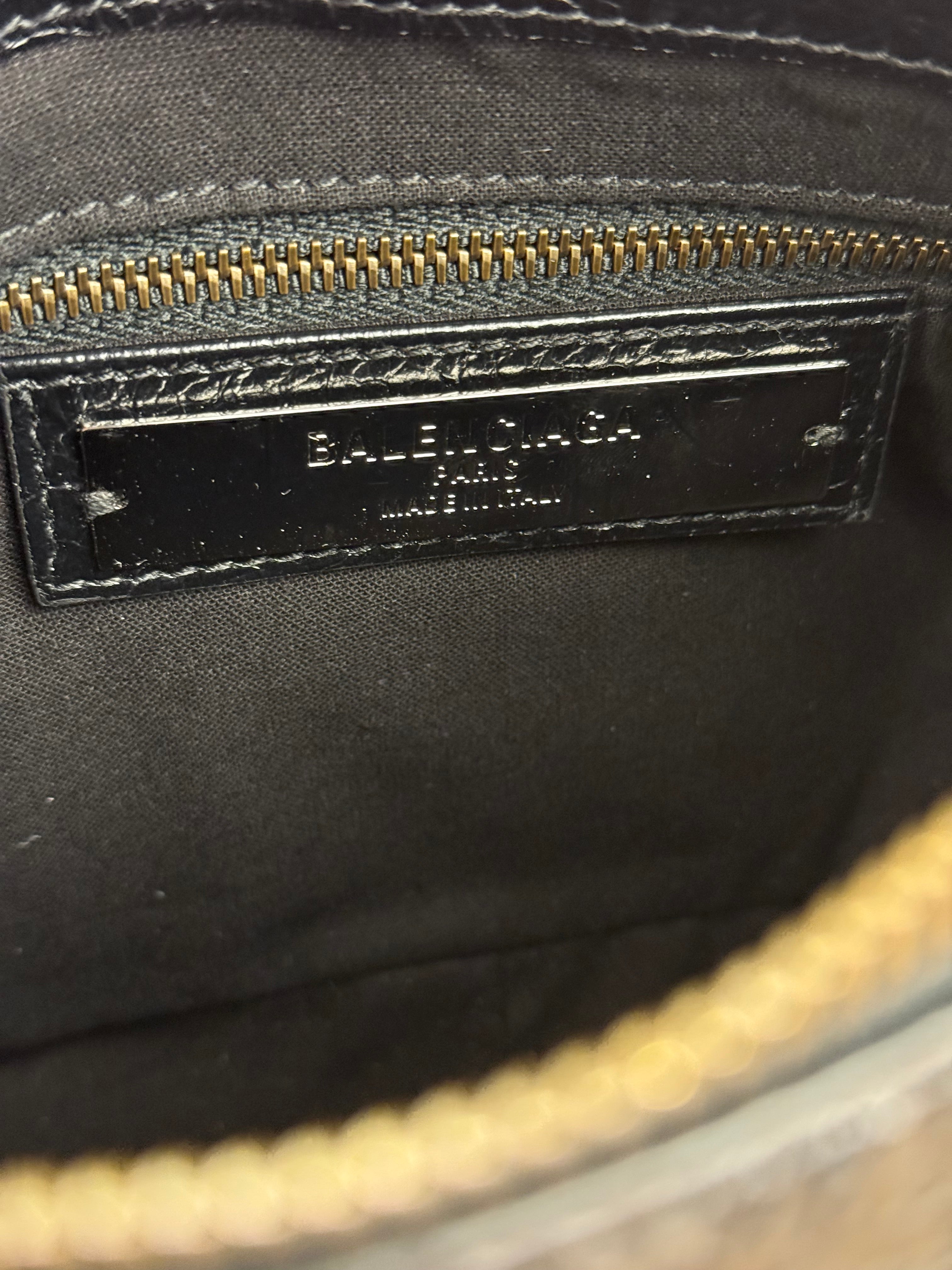 Balenciaga Le City Moto Black Leather Shoulder Pochette
