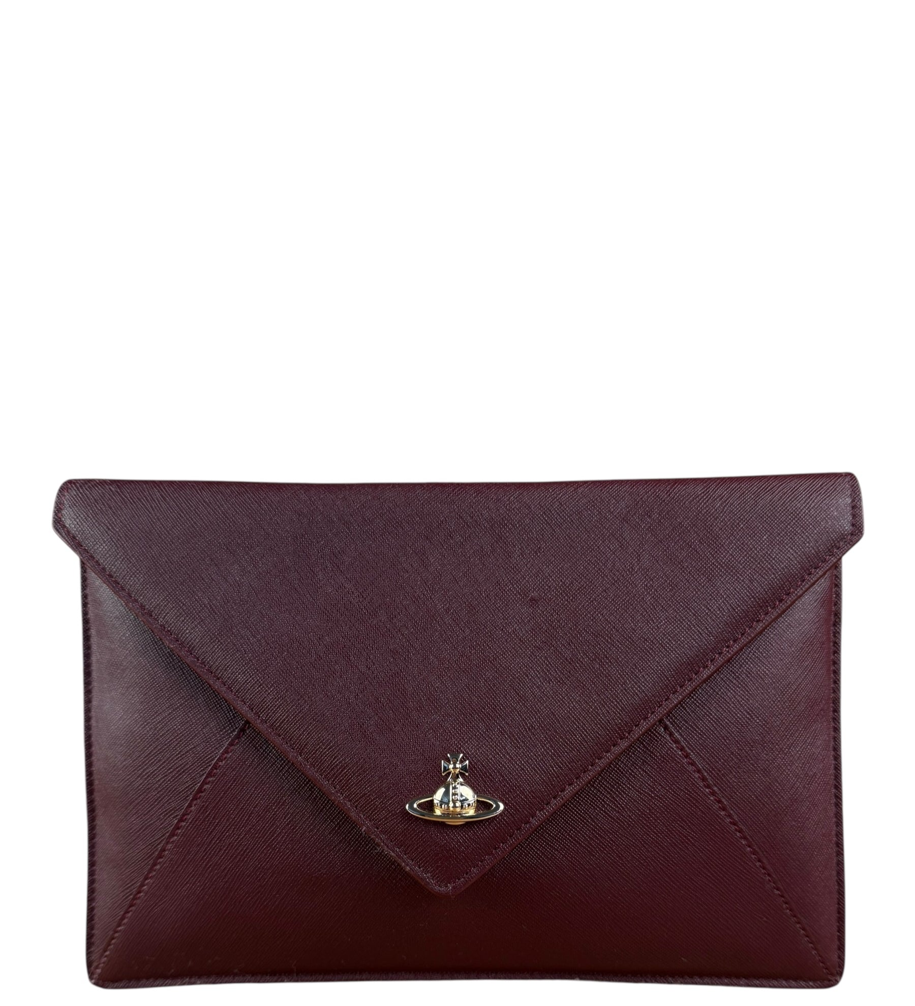 Vivienne Westwood Burgundy Envelope Clutch Bag