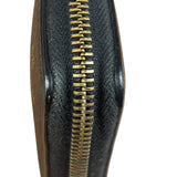 Gucci Black Leather Bee Long Zip Wallet