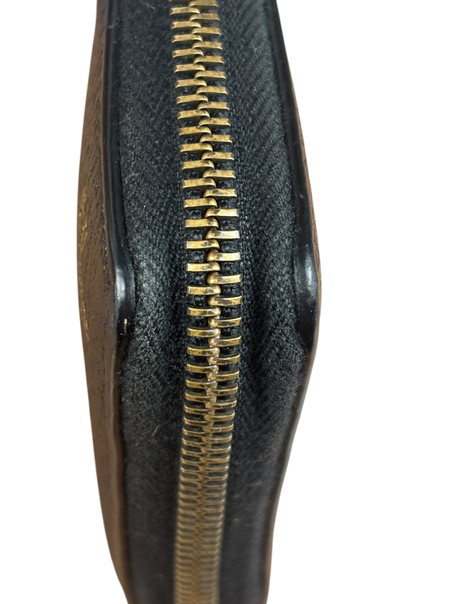 Gucci Black Leather Bee Long Zip Wallet