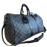 Louis Vuitton Canvas Damier Graphite Keepall Bandouliere Hand Bag