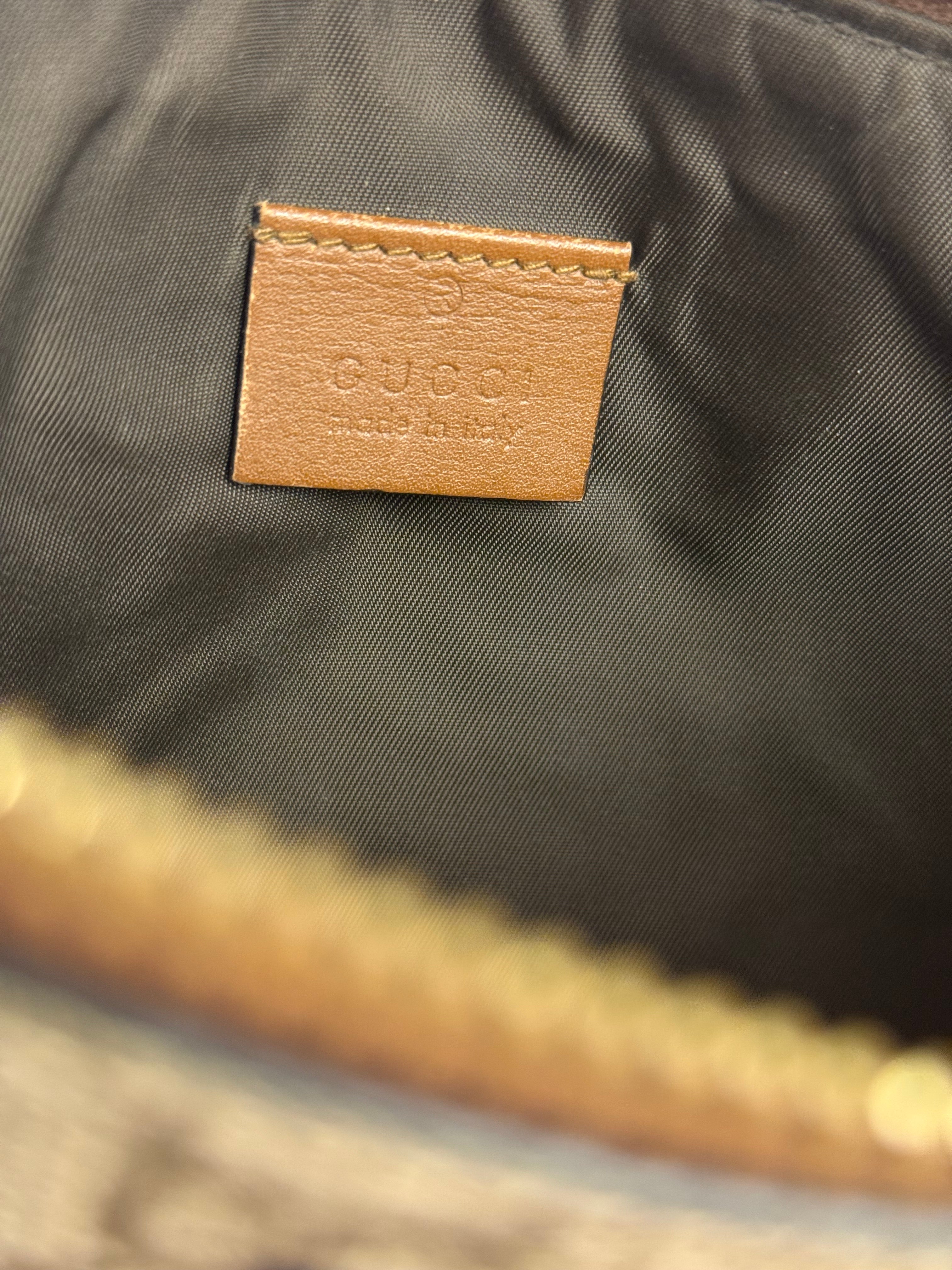 Gucci GG Supreme Kingsnake Hummingbird Embroidered Clutch Pouch