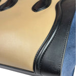 Celine Calfskin Leather/Suede Tri-Color Luggage Tote Bag